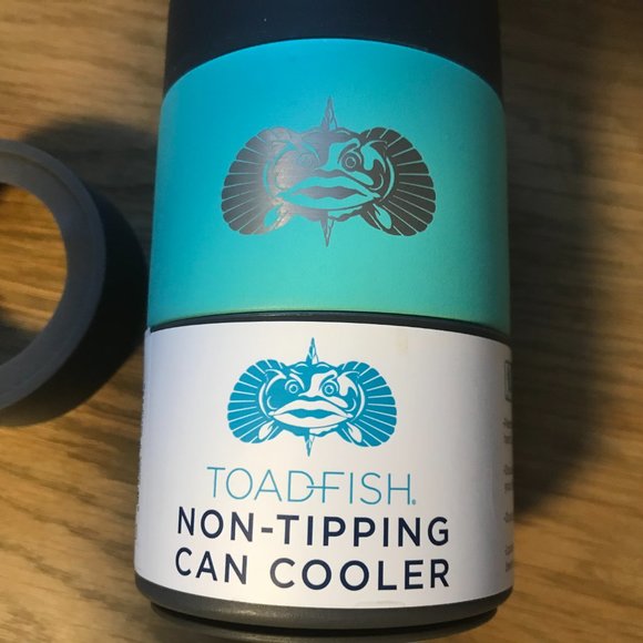 TOADFISH Non-Tipping Can Cooler. Silicone Metal. Gray / Green. New NWT. - Picture 14 of 16